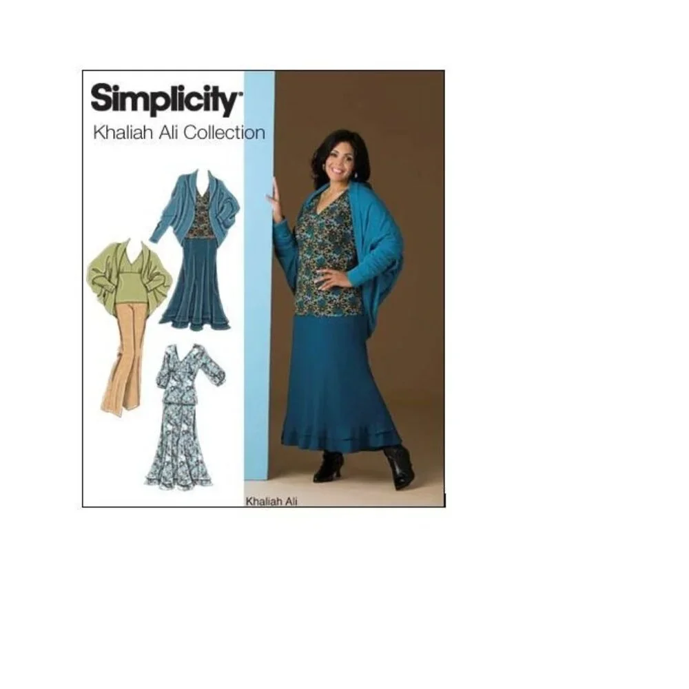 Simplicity Sewing Pattern 2773 KHALIAH ALI Pants Skirt Top Jacket Womens 26W-32W